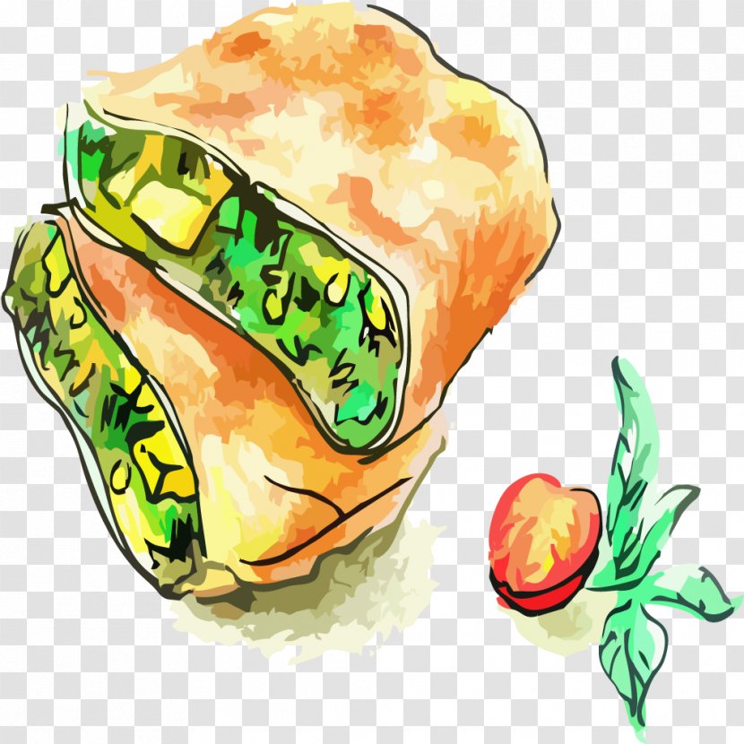 Vegetable Quiche Fast Food Illustration - Vegetal - Hand-painted Roll Transparent PNG