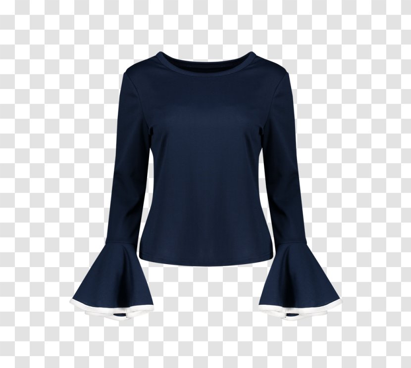 Long-sleeved T-shirt Blouse Blue - Navy - Fashion Dresses Transparent PNG