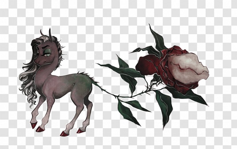 Horse Drawing Cartoon Pack Animal - Donkey - Wilted Rose Transparent PNG
