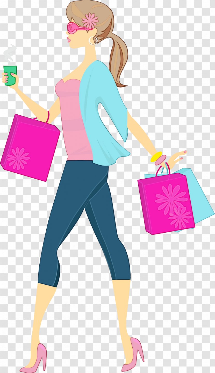 Shopping Bag Tote Leggings - Watercolor Transparent PNG