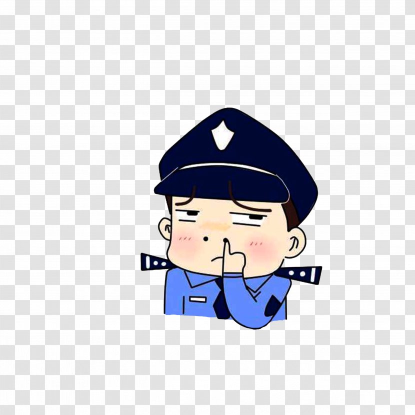 Wuhan Police Officer Sticker Facial Expression - The Uncle Dug His Nose Out Of Mouth Transparent PNG