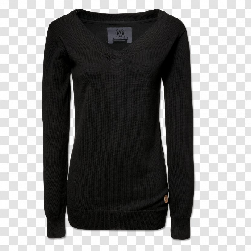 Long-sleeved T-shirt Hoodie Top - Black Transparent PNG