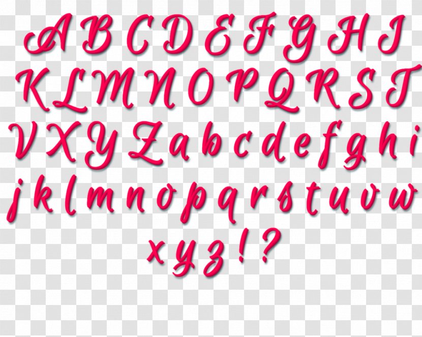 Digital Art Typography Handwriting Font - Magenta - 3d Transparent PNG