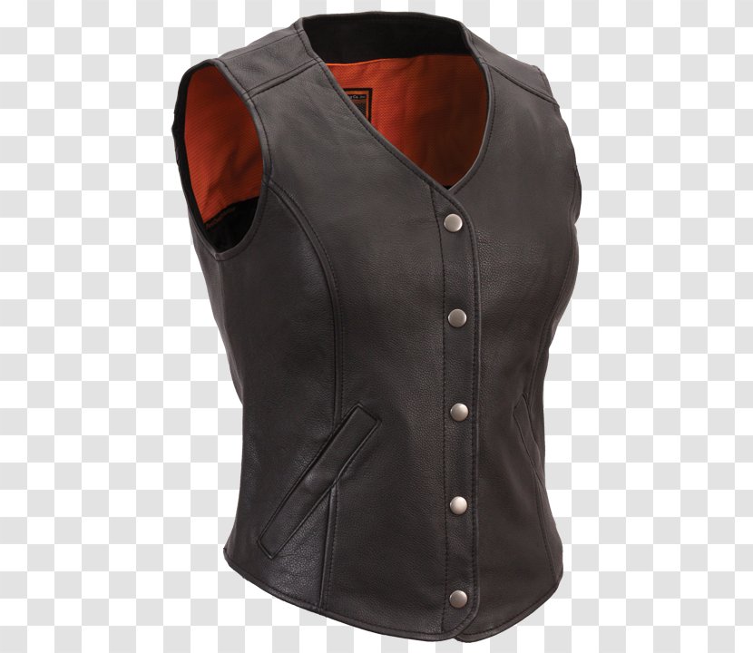 Gilets Leather Jacket Clothing Zipper - Heart - Biker Vest Transparent PNG