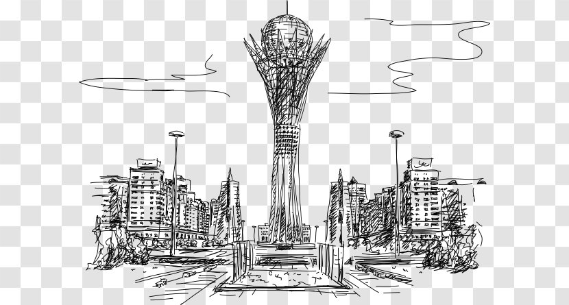 Baiterek Tower Coloring Book Drawing - Artwork Transparent PNG