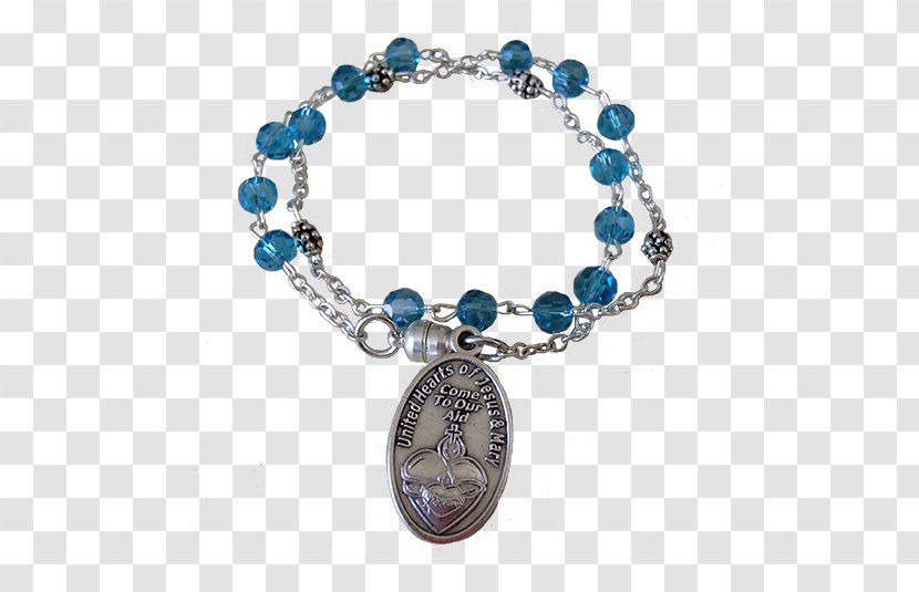 Bracelet Michael Decenario Rosary Raphael - Chaplet Of Saint - Medalla Azul Transparent PNG