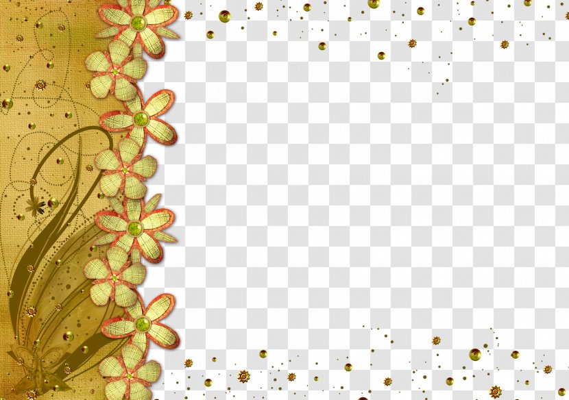 Flower Clip Art - Picture Frame - Gold Transparent Transparent PNG