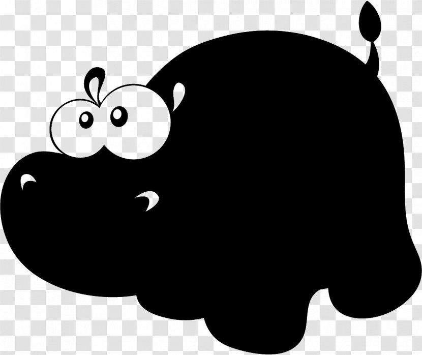 Silhouette Hippopotamus Drawing - Hippo Transparent PNG