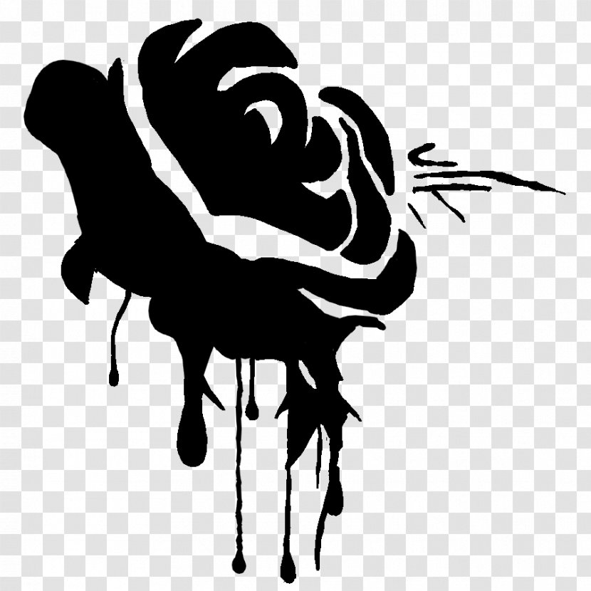 Black Rose Drawing Blood Clip Art - Silhouette - Dark Transparent PNG