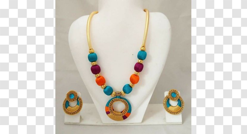 Turquoise Earring Necklace Silk Thread Jewellery Transparent PNG