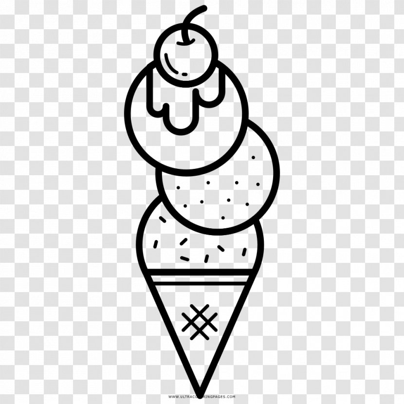 Ice Cream Cones Sundae Drawing Coloring Book - Plant Transparent PNG