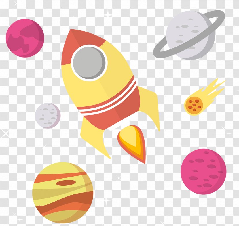 Outer Space Clip Art - Yellow - Cute Color Vector Transparent PNG