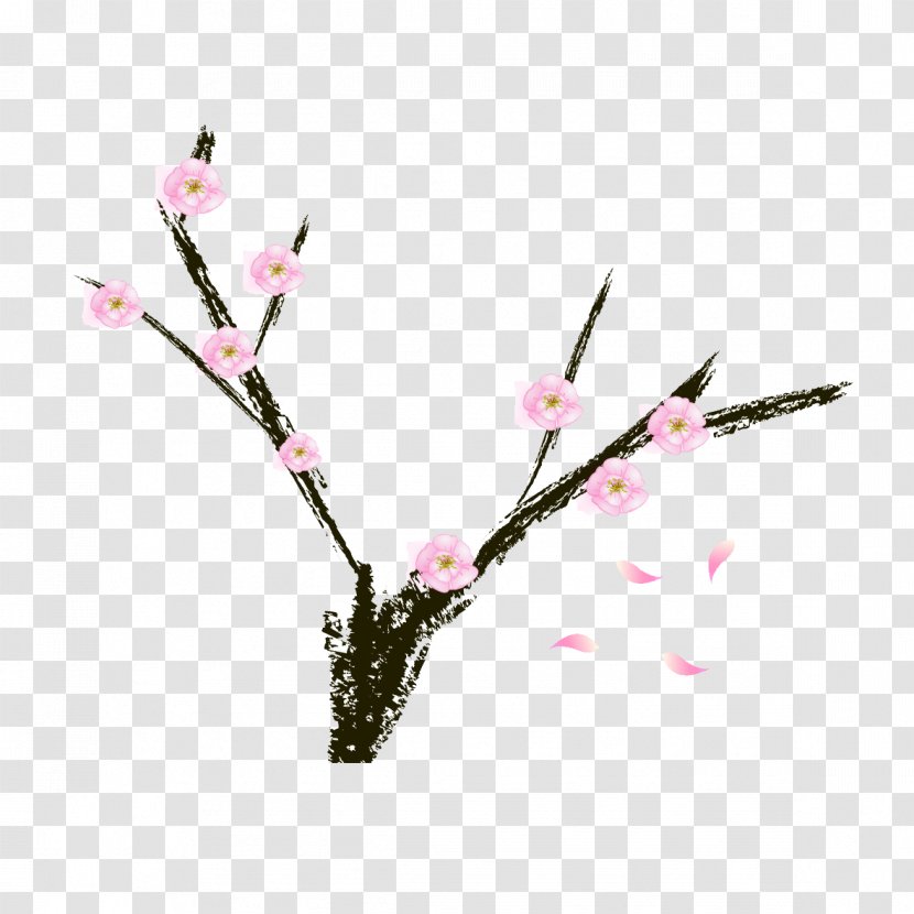 Plum Blossom Petal - Cartoon Transparent PNG