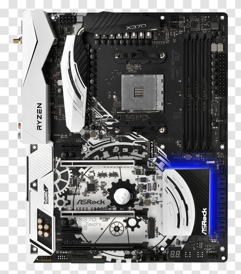 ASRock AB350 GAMING K4 FATAL1TY Socket AM4/AMD B350/DDR4/SATA3&USB3.0/M.2/A&GbE/ATX Motherboard X370 Taichi - Computer Component - Scalable Link Interface Transparent PNG