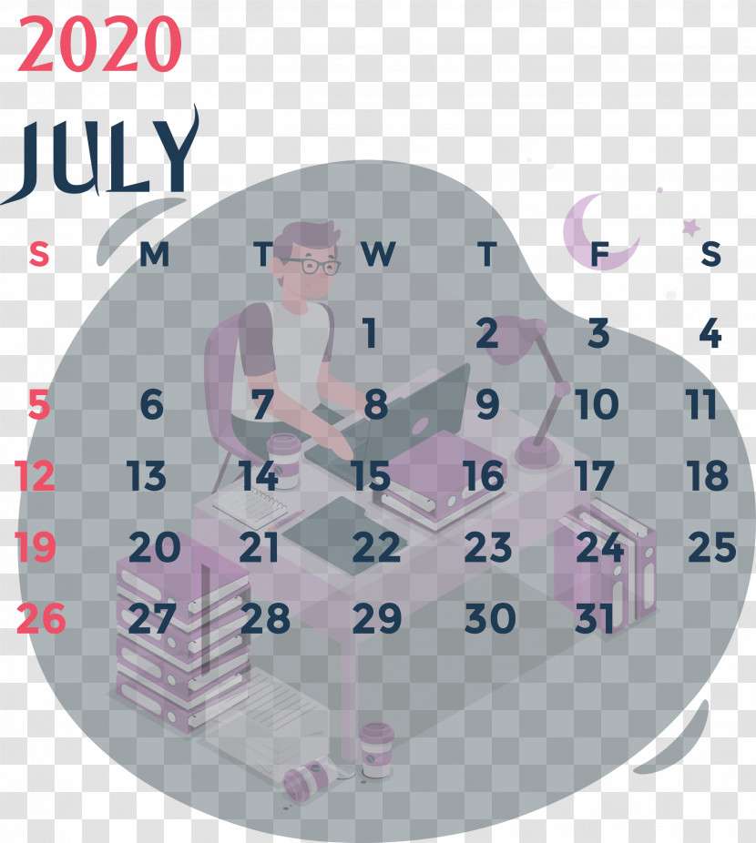 July 2020 Printable Calendar July 2020 Calendar 2020 Calendar Transparent PNG
