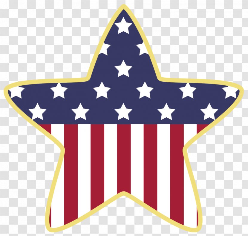 Flag Of The United States Star Clip Art - American Decoration Clipart Transparent PNG