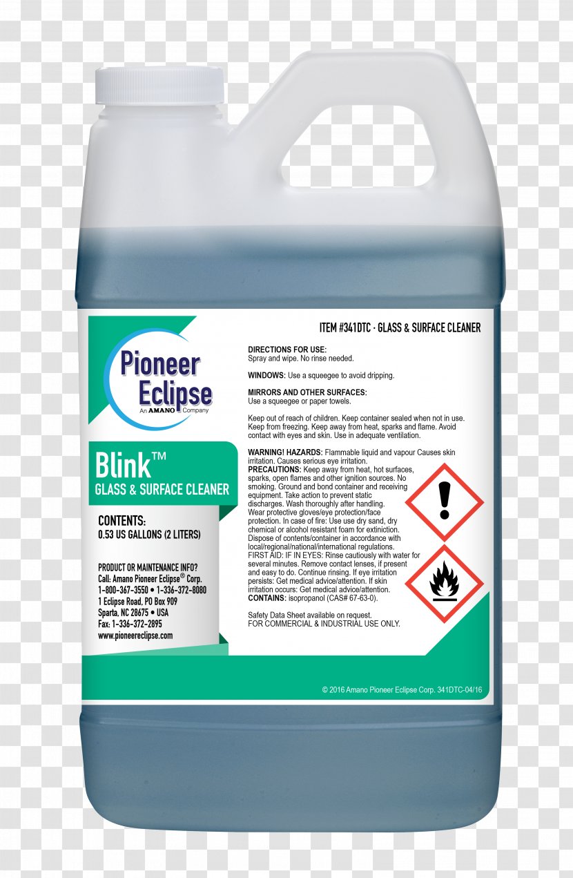 Amano Pioneer Eclipse Corporation Glass Cleaner Solvent In Chemical Reactions Liquid - Blink Transparent PNG