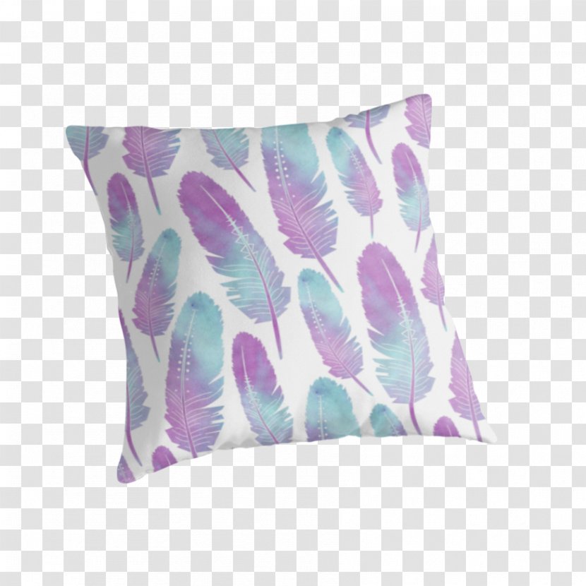 Throw Pillows Cushion Feather Lilac - Rainbow - Watercolor Transparent PNG