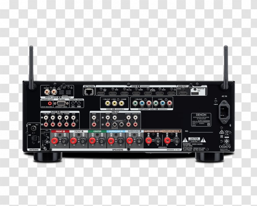 AV Receiver Denon Surround Sound Radio Dolby Atmos - Electronic Instrument - Jackjack Transparent PNG
