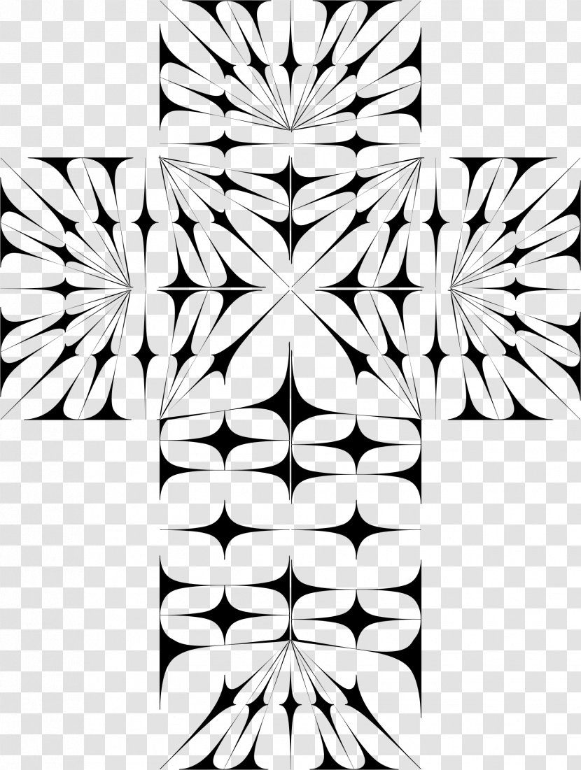Black And White Cross Clip Art - Monochrome Photography - Decorative Arrow Wireframe Transparent PNG