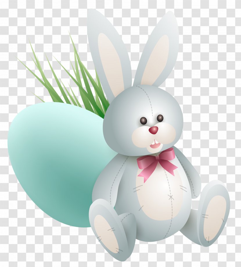 Easter Bunny Egg Clip Art - Rabbit - Transparent With And Grass Clipart Picture Transparent PNG