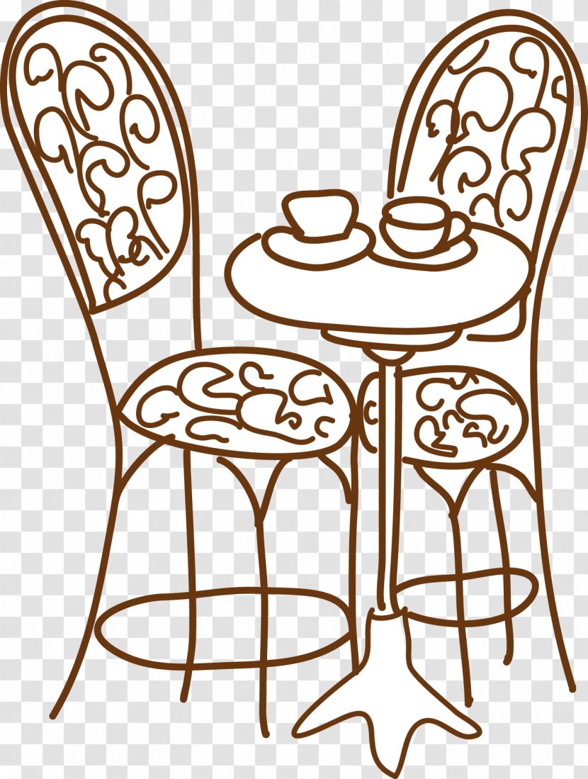 Coffee De Paris Drawing Brush Painting - Outdoor Furniture - Tables And Chairs Transparent PNG