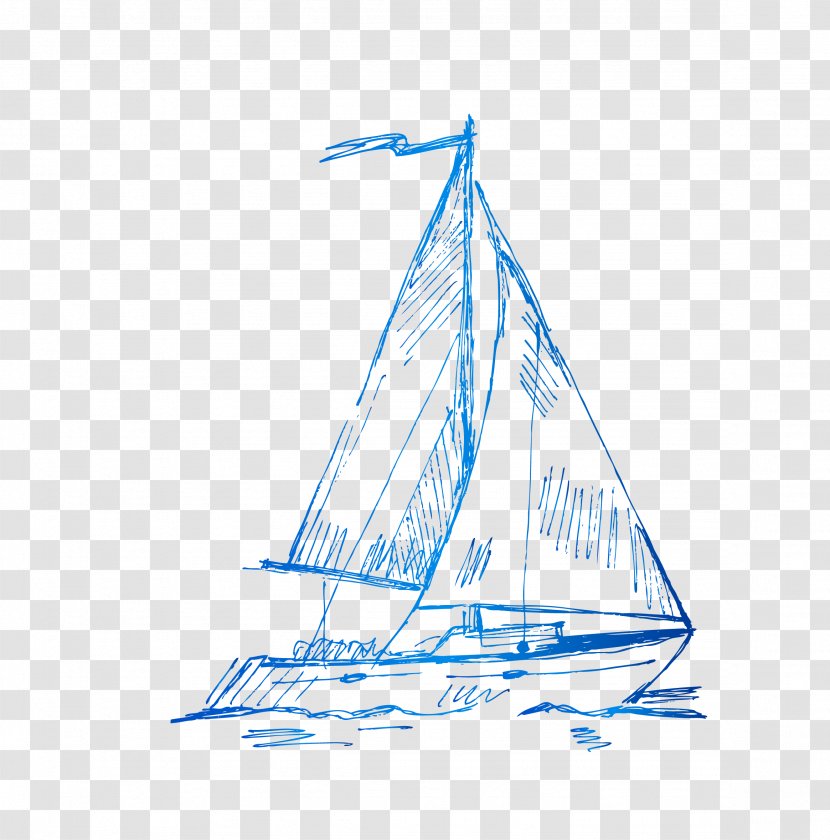 Sail Download - Caravel - Vector Cartoon Hand-painted Smooth Sailing Transparent PNG