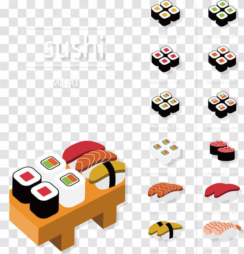 Sushi Japanese Cuisine Menu Transparent PNG