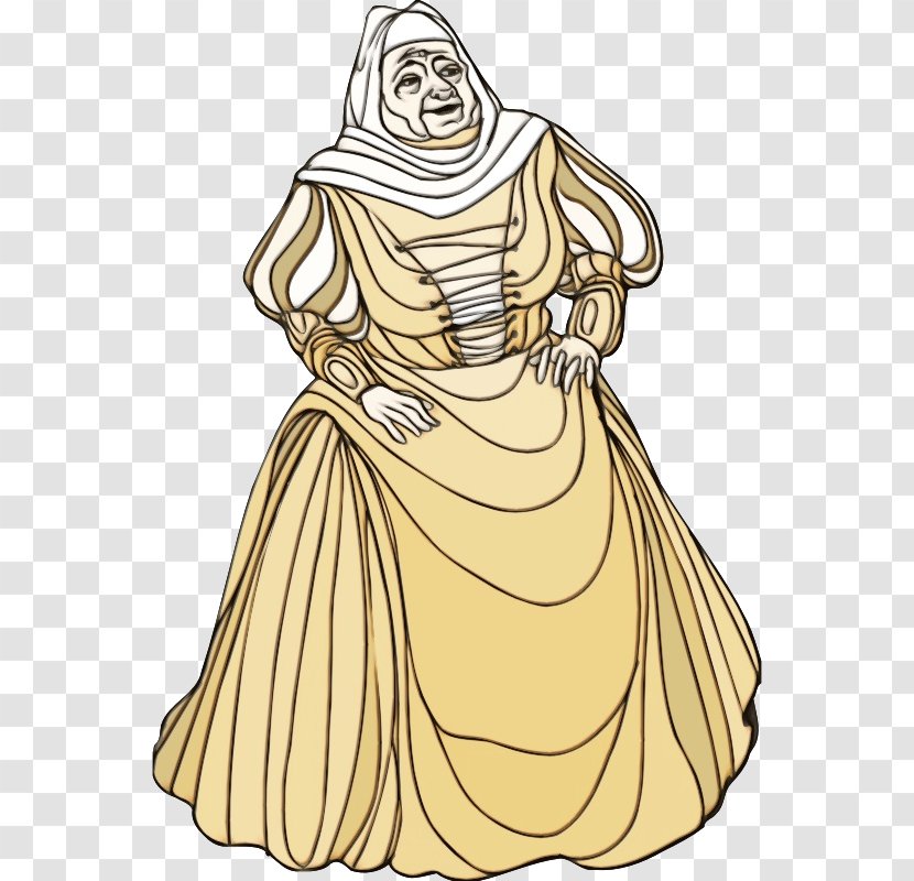 Costume Design Dress Line Art Victorian Fashion Illustration - Watercolor - Fictional Character Drawing Transparent PNG