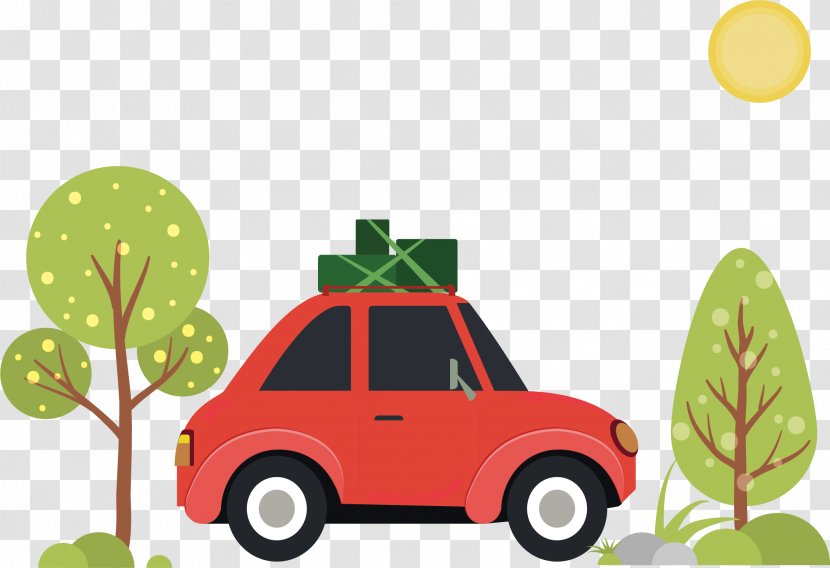 Car Motor Vehicle Service Illustration - Yellow - Tree Transparent PNG