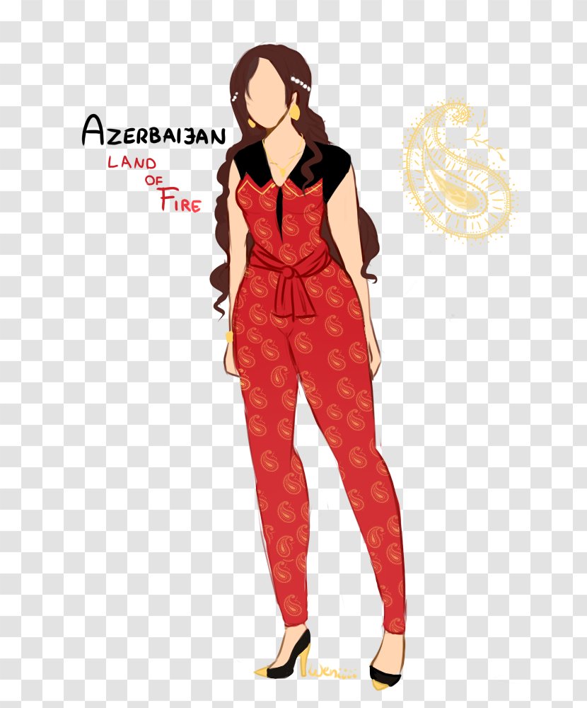 Costume Fashion Clothing Model Pin-up Girl - Flower - Azerbaijan Pattern Transparent PNG