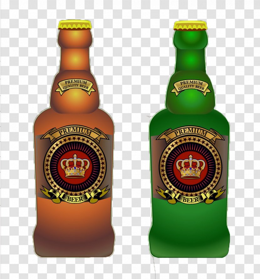 Red Wine Whisky Glass Bottle - Alcoholic Beverage - Beer Bottles Transparent PNG