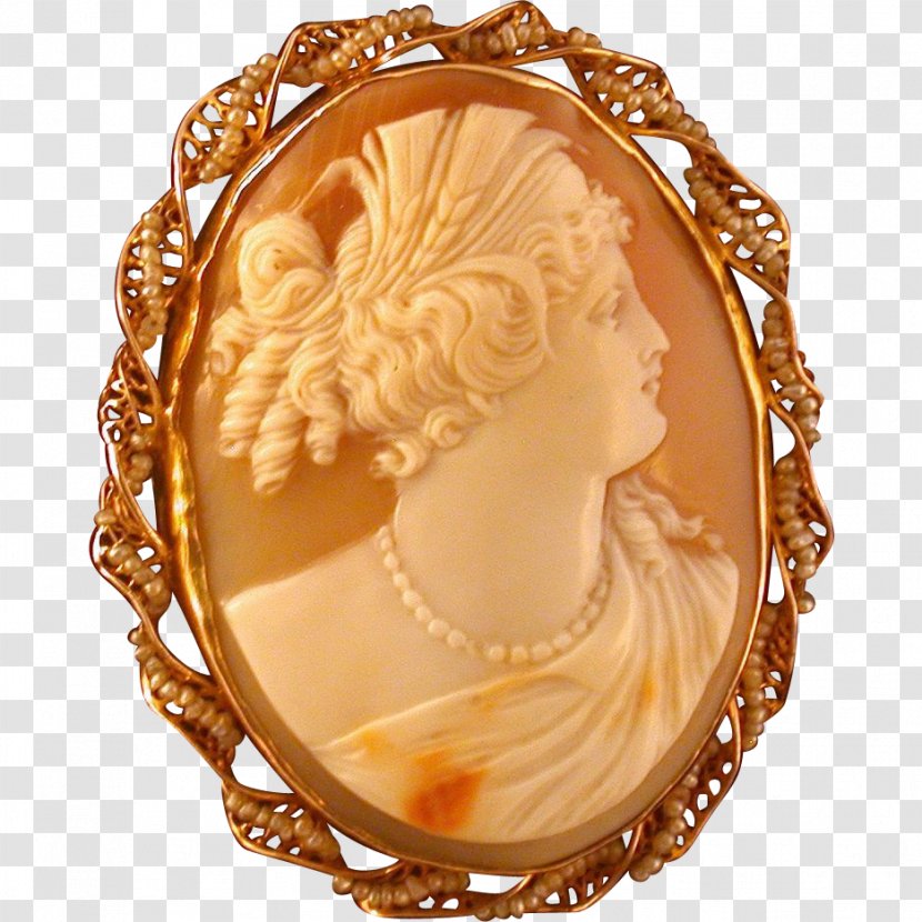 Jewellery Cameo Clothing Accessories Gold Seashell - Pearl - Vintage Transparent PNG