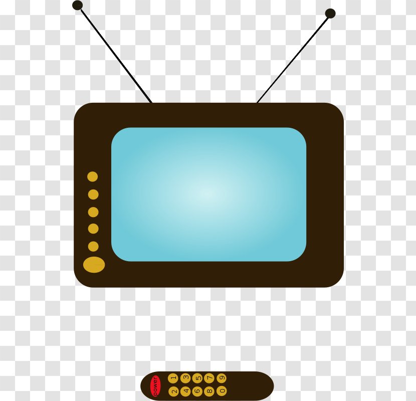 Television Set Remote Control Clip Art - Text - Brown Cartoon TV Transparent PNG