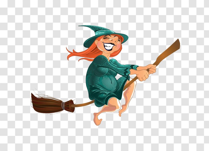 Witchcraft Royalty-free Broom Clip Art - Royaltyfree - Cartoon Happy Witch Transparent PNG