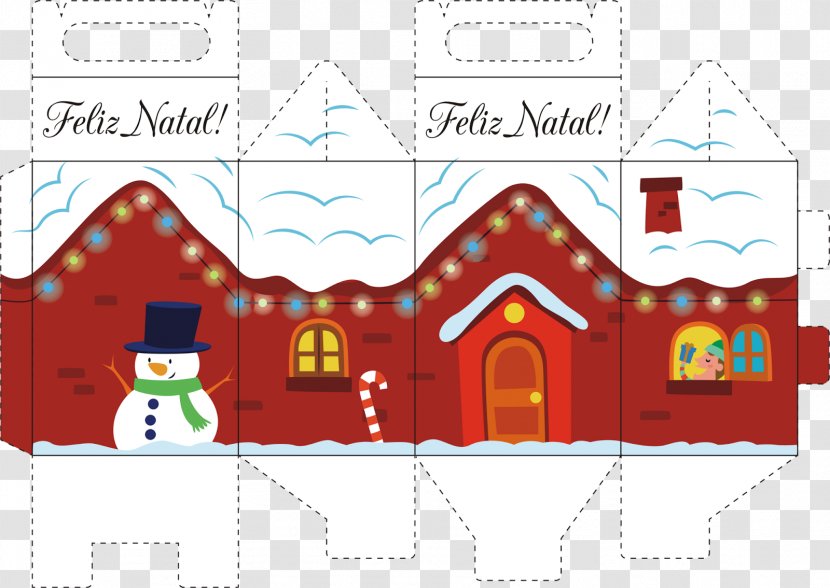 Box Christmas House Paper Gift - Home - Free Material Transparent PNG