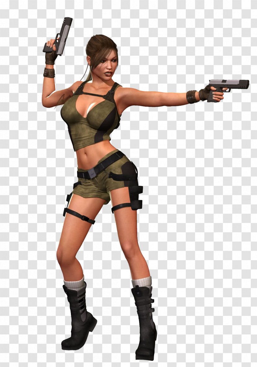 Lara Croft Gun Finger Mercenary Transparent PNG