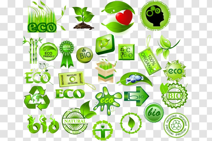 Logo Recycling Clip Art - Biology - Green Vector Elements Collection Transparent PNG
