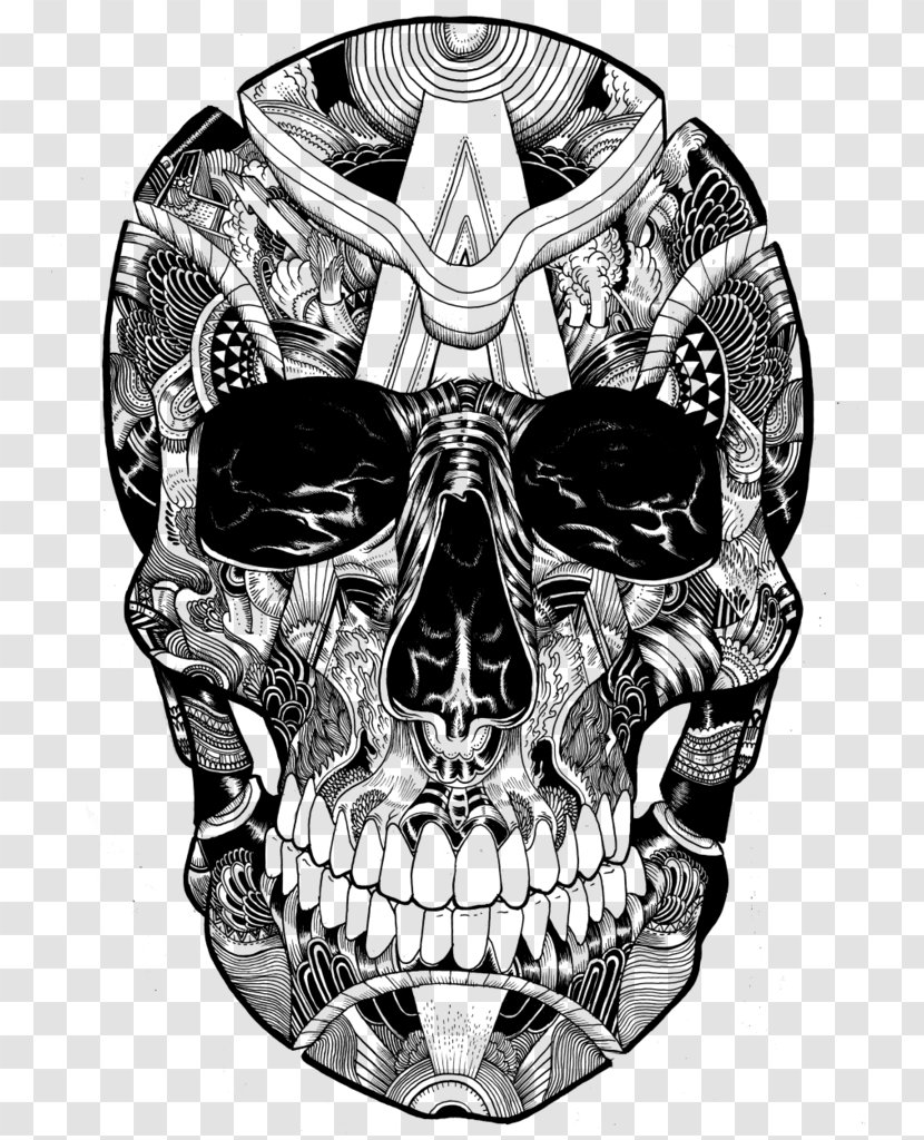 Skull Drawing - Tshirt - Jaw Transparent PNG