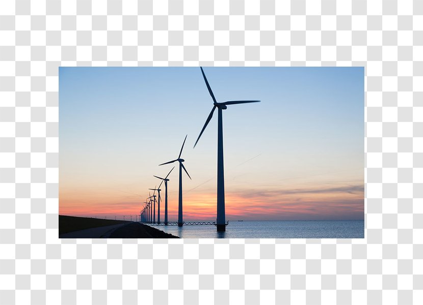 Wind Farm Turbine Offshore Power - Sunset Transparent PNG