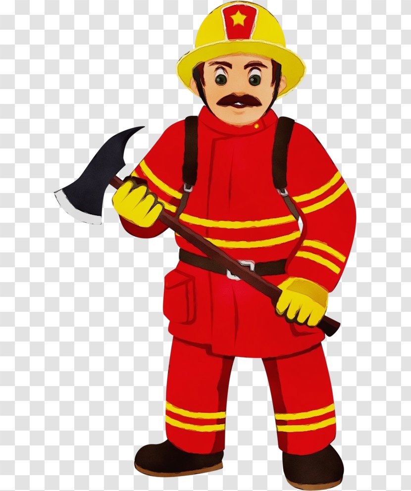 Firefighter - Watercolor - Fictional Character Fireman Transparent PNG