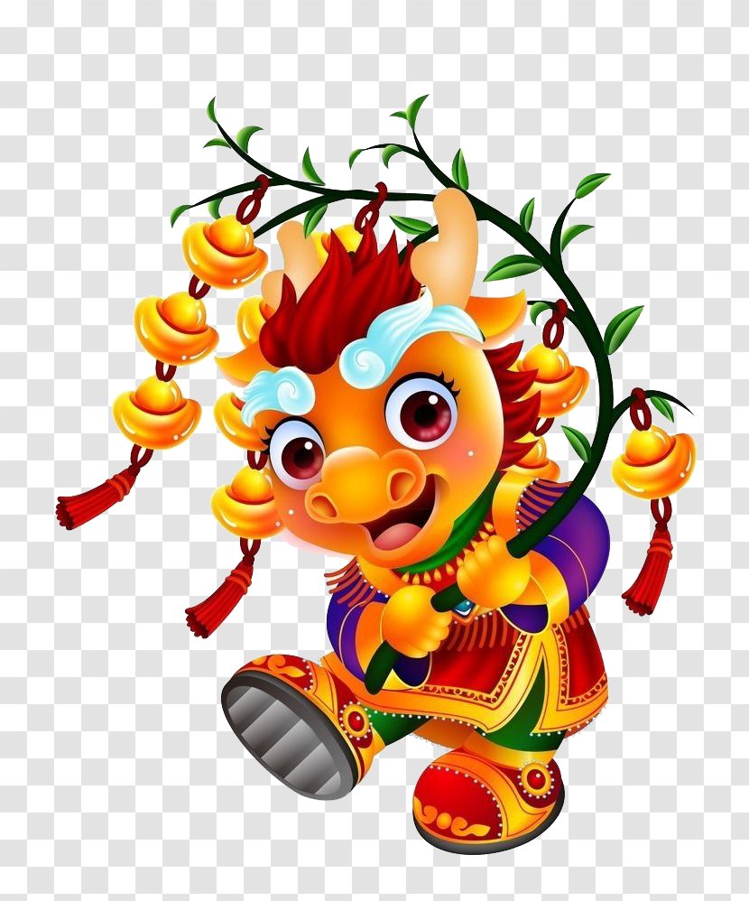 Chinese Dragon Cartoon Illustration - Auspicious Year Of The Transparent PNG