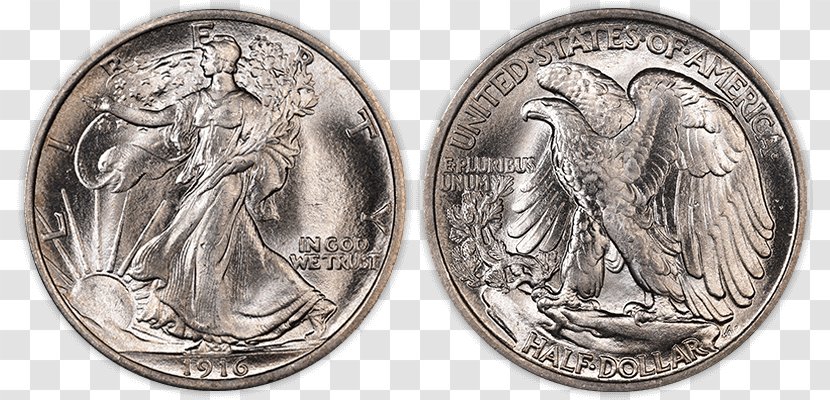 Walking Liberty Half Dollar Coin Penny Dime Transparent PNG