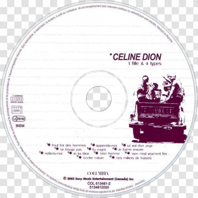 1 Fille & 4 Types Compact Disc .com Circle - Brand - Celine Dion Transparent PNG