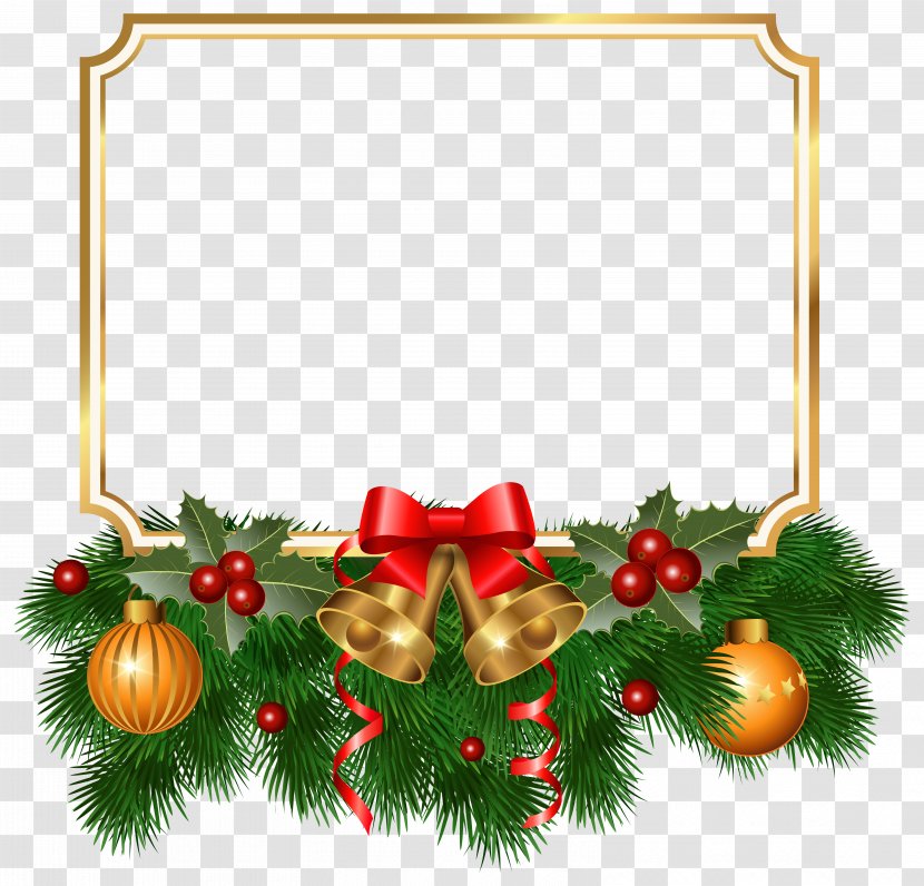Christmas Tree Ornament Fir - Golden Border Clipart Image Transparent PNG