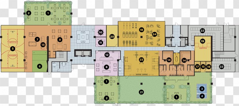 Scottsdale 7160 Optima Kierland Floor Plan East Boulevard - Condominium - Room Transparent PNG