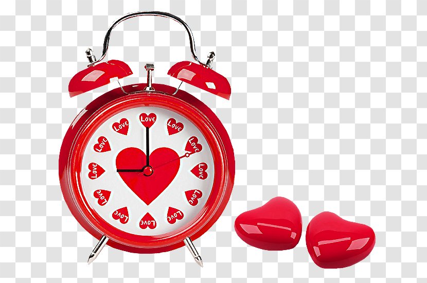 Heart Alarm Clock Wallpaper - Red Hearts Love Clipart Transparent PNG