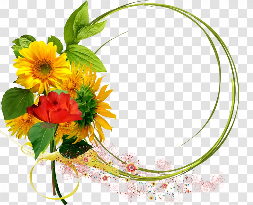 Cut Flowers Floral Design Flower Bouquet Floristry - Sunflower - Frame Transparent PNG