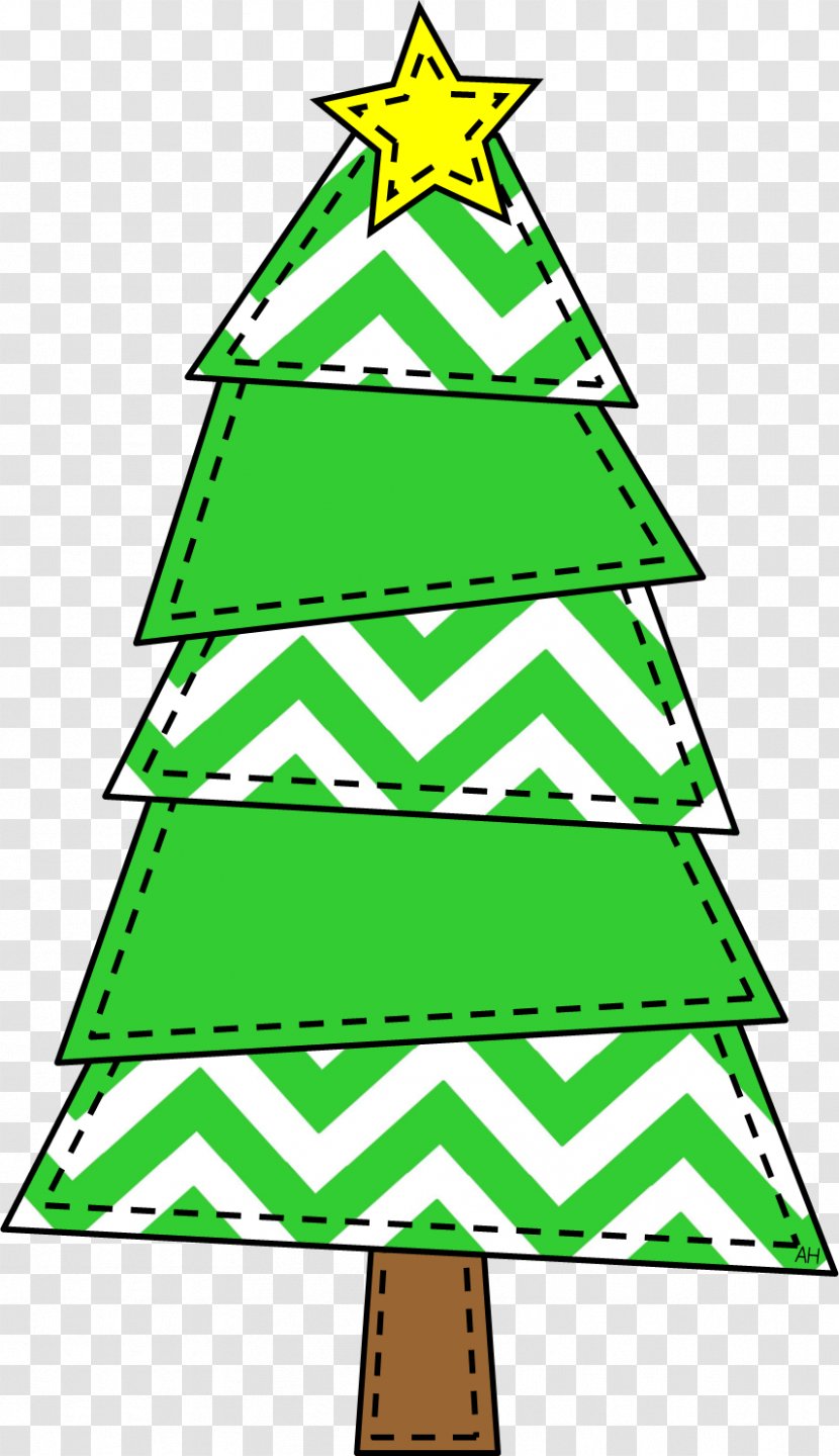 Clip Art - Christmas Decoration - Green Chevron Transparent PNG
