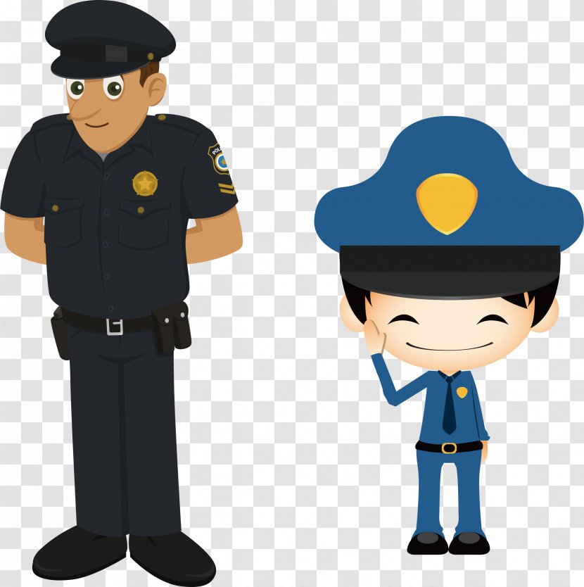 Police Officer Cartoon Illustration - Standing - Alarm Call 110 Transparent PNG
